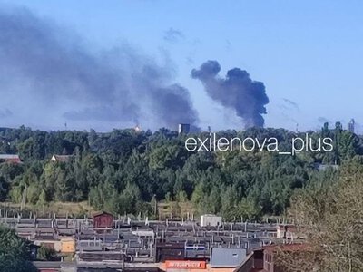 Влада каже про пожежу «на одному з підприємств». Рязань атакували безпілотники — схоже, горить НПЗ