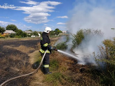 На Кіровоградщині виникло одинадцять пожеж на відкритих територіях