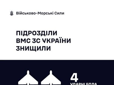 Українські моряки минулої доби знищили 4 російських «шахеди»