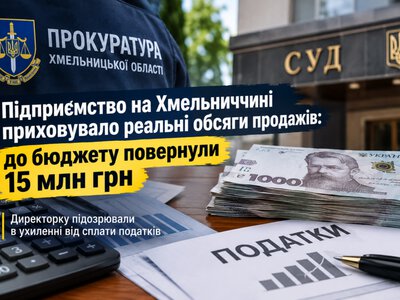 Підприємство на Хмельниччині приховувало реальні обсяги продажів: до бюджету повернули 15 млн грн