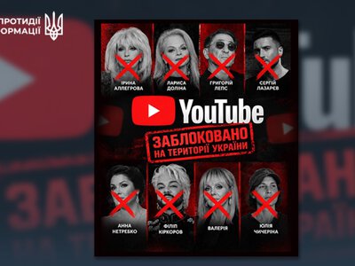 “Рюмка водкі” під столом – YouTube заблокував в Україні 31 канал російських артистів і пропагандистів