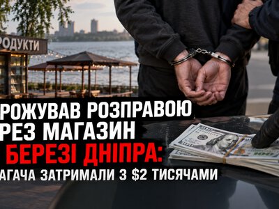 Погрожував розправою через магазин на березі Дніпра: вимагача затримали з $2 тисячами