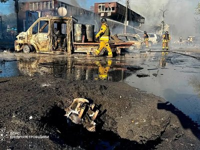 У Павлограді постраждав ТРЦ: відео моменту удару