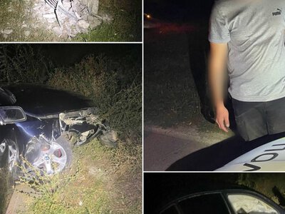 Врізався в електроопору на BMW: у Запоріжжі патрульні склали на п'яного водія п’ять протоколів