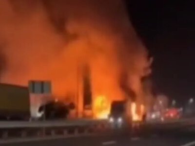 Біля кордону з Польщею палає АЗС та фури: деталі ворожого удару поблизу пропуску «Ягодин»