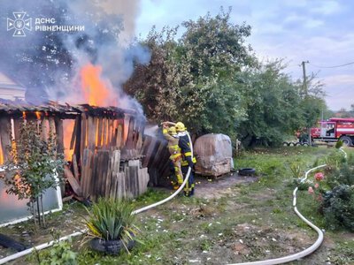 У селі на Рівненщині згоріли господарська будівля, дровітня, брикет та пшениця