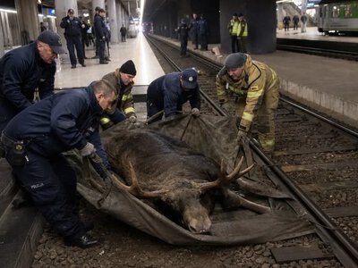 Лось зупинив рух поїздів на Центральному вокзалі Варшави — Notes from Poland