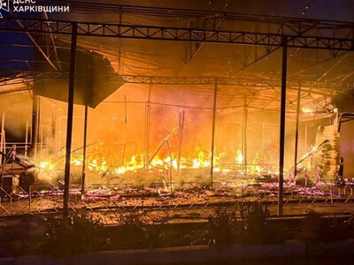 Росіяни вдарили по території ринку на Харківщині