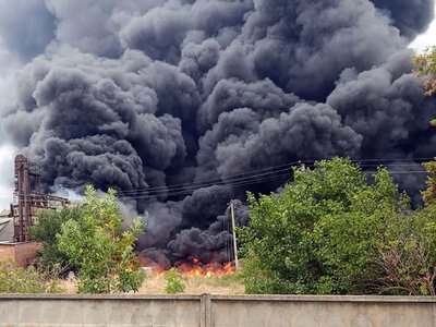 Масштабну пожежу спричинили російські БпЛА на Харківщині