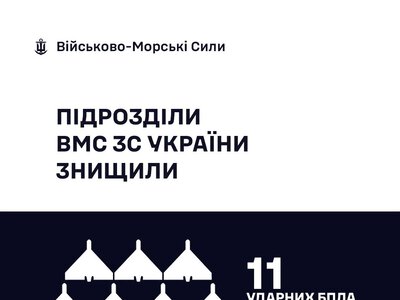 Українські моряки минулої доби знищили 11 російських «шахедів»