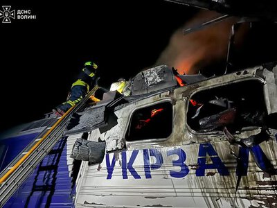 У Волинській області внаслідок російського удару загорівся тепловоз