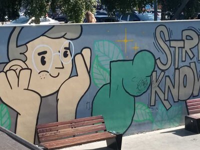У Запоріжжі креативно розписали чашу фонтана: як вона тепер виглядає