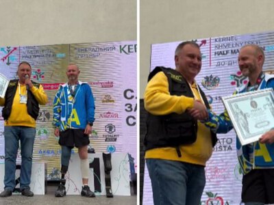 Захисник на протезі встановив рекорд України, пробігши півмарафон