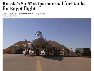 Російський Су-57 долетів до Єгипту без зовнішніх паливних баків