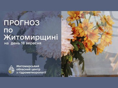 Сьогодні погода на Житомирщині