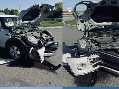 Поблизу Верби водійка Mini Cooper в’їхала в опору освітлення