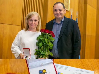 В Івано-Франківську волонтерку Ольгу Качуровську нагородили відзнакою «Творимо перемогу разом»