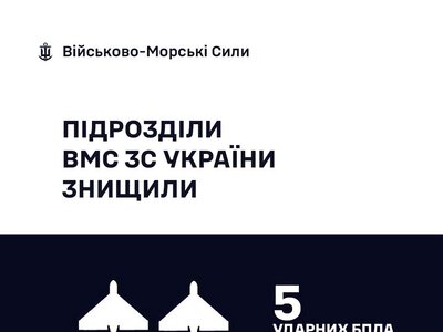 Українські моряки минулої доби знищили 5 російських «шахедів»