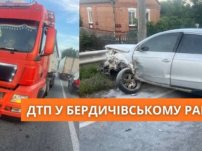 У Бердичівському районі легковик врізався у вантажівку 