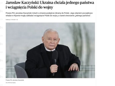Качинський заявив про спробу України втягнути Польщу у війну з РФ
