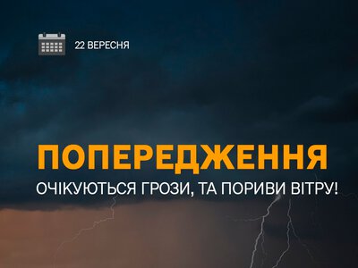 На Рівненщині оголосили жовтий рівень небезпеки через грози та сильний вітер
