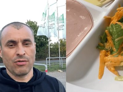 «Це не ресторан»: українець показав вечерю в таборі для біженців у Німеччині. ВІДЕО