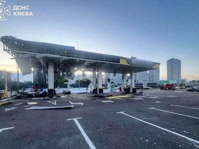 Атака на Київ: російський дрон влучив в АЗС