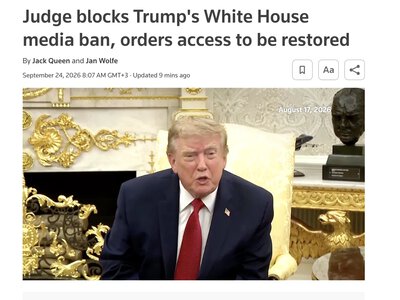 Суд зобов’язав Трампа відкрити Білий дім для CNN, MS NOW та Politico — Reuters