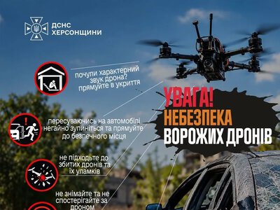 Як уберегтися від ворожих дронів під час небезпеки на Херсонщині