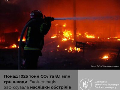 Понад 8,1 мільйона гривень — розмір шкоди атмосферному повітрю внаслідок вересневих обстрілів на Житомирщині