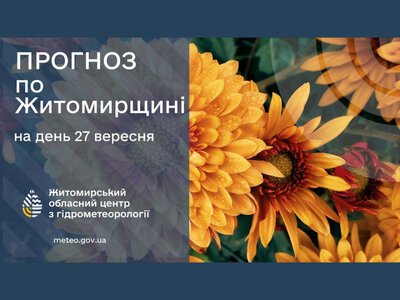 Сьогодні на Житомирщині тепло та без опадів