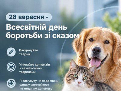 28 вересня Всесвітній день боротьби зі сказом