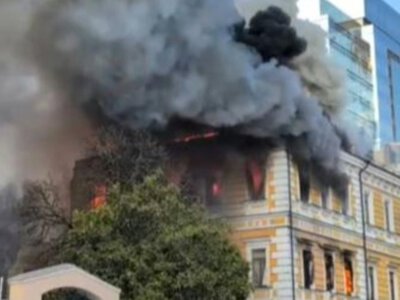 Російський дрон влучив у будівлю НАН України