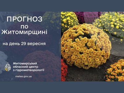 Погода сьогодні на Житомирщині