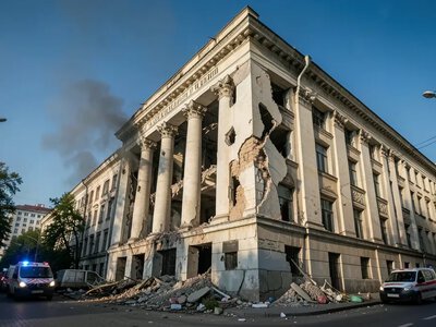 Російський дрон влучив у будівлю Президії НАН України, є загиблі та поранені