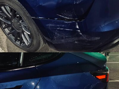 У Рівному 20-річна водійка в’їхала у припарковану Tesla та поїхала з місця ДТП