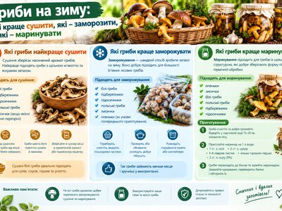 Гриби на зиму: які краще сушити, які – заморозити, а які – маринувати