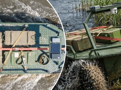 Український робот навчився долати воду: ЗСУ вперше доставили вантаж амфібією