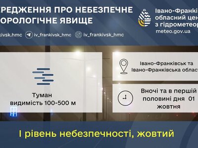 На Прикарпатті оголосили жовтий рівень небезпечності через густий туман