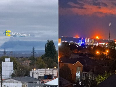У двох містах РФ після атак дронів зафіксували пожежі біля нафтових об'єктів
