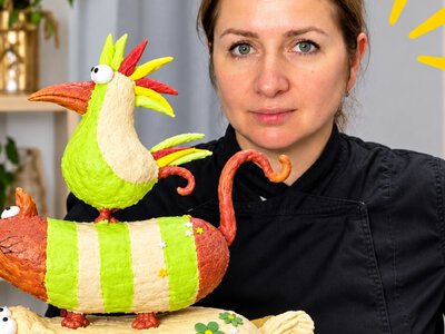 Казкова скульптура із солодощів: кондитери з Кам’янського здивували складним 3D-тортом