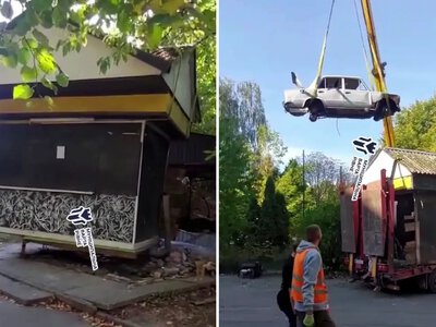 У Рівному на вулиці Степана Дем’янчука прибрали дві занедбані споруди та автомобіль (ВІДЕО)