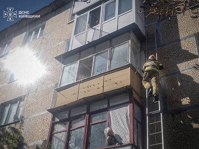 Кошеня забралося на козирок 4-го поверху в Білій Церкві: рятувальники допомогли пухнастому мандрівнику