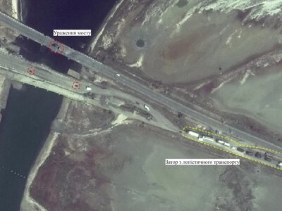 На Чонгарському мосту обвалився проліт: що показали супутникові знімки
