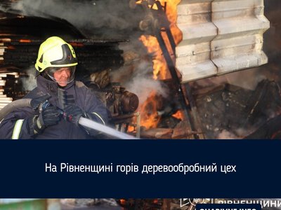 На Рівненщині горів деревообробний цех