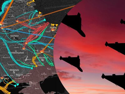 Як летіли дрони та ракети: у мережі показали орієнтовний маршрут під час сьогоднішньої атаки