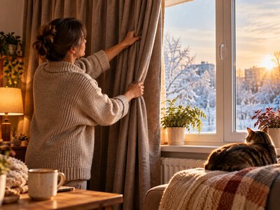 Як підняти температуру в кімнаті на +3°C без опалення: простий трюк зі шторами та вікнами