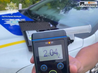 За вихідні на Житомирщині виявили 13 водіїв з ознаками сп’яніння