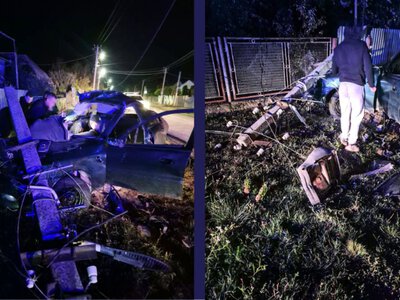 На Ужгородщині Daewoo Lanos врізався в бетонну опору: постраждав пасажир