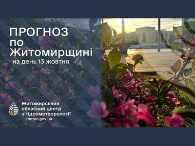 Погода сьогодні на Житомирщині